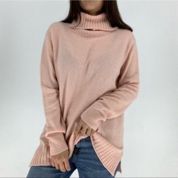 bp Sweaters - BP Pink Long Turtleneck Sweater Medium Pink